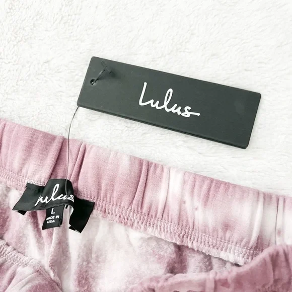 NWT- LULU’S Cozy Livin’ Vintage Berry/White Tie Dye Joggers - Picture 7 of 12